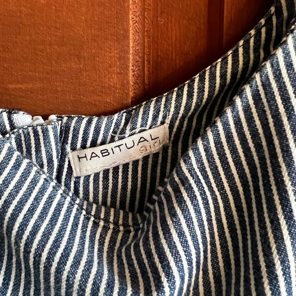 Girls Habitual size 14 open shoulder denim striped dress - Picture 5 of 5